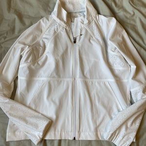 white calia dry fit jacket